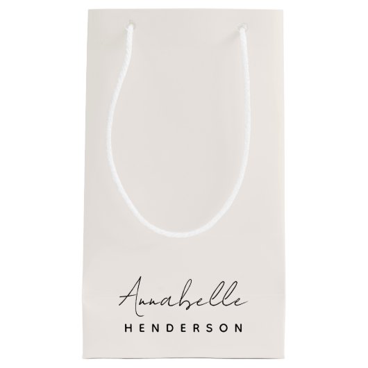 Monogram Neutraal | Modern minimalistisch stijlvol Klein Cadeauzakje (Voorkant)