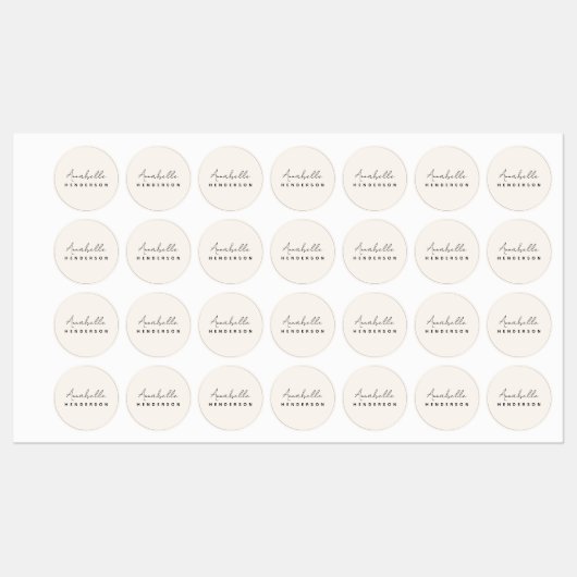 Monogram Neutraal | Modern minimalistisch stijlvol Labels (Vel)