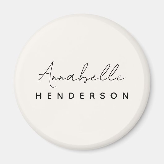 Monogram Neutraal | Modern minimalistisch stijlvol Magneet (Voorkant)