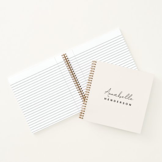 Monogram Neutraal | Modern minimalistisch stijlvol Notitieboek (Binnen)