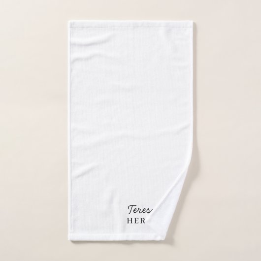 Monogram Neutraal Modern Minimalistisch Stijlvol O Handdoek (Handdoek)