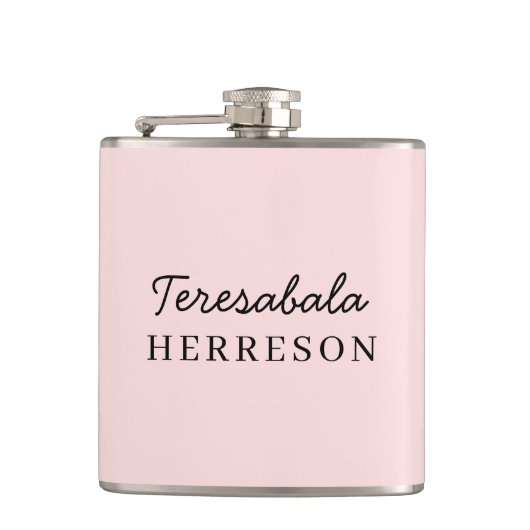 Monogram Neutraal Modern Minimalistisch Stijlvol O Heupfles (Voorkant)