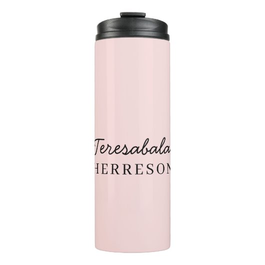 Monogram Neutraal Modern Minimalistisch Stijlvol O Thermosbeker (Voorkant)