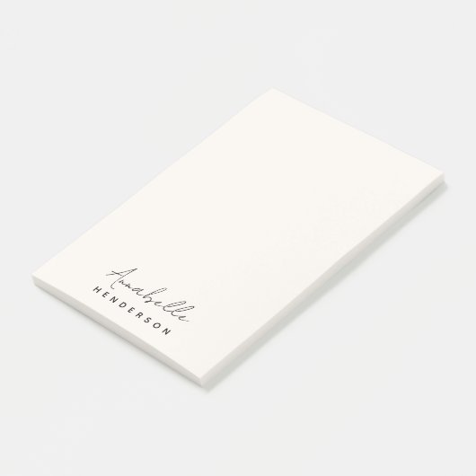 Monogram Neutraal | Modern minimalistisch stijlvol Post-it® Notes (Schuin)
