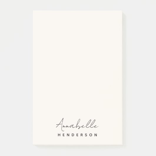Monogram Neutraal | Modern minimalistisch stijlvol Post-it® Notes (Voorkant)
