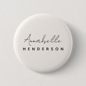 Monogram Neutraal | Modern minimalistisch stijlvol Ronde Button 5,7 Cm (Voorkant)