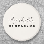 Monogram Neutraal | Modern minimalistisch stijlvol Ronde Button 5,7 Cm
