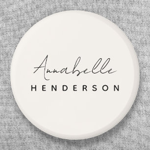 Monogram Neutraal   Modern minimalistisch stijlvol Ronde Button 5,7 Cm