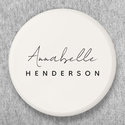 Monogram Neutraal | Modern minimalistisch stijlvol Ronde Button 5,7 Cm