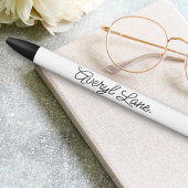 Monogram Neutraal Modern Minimalistisch Stijlvol S Zwarte Inkt Pen