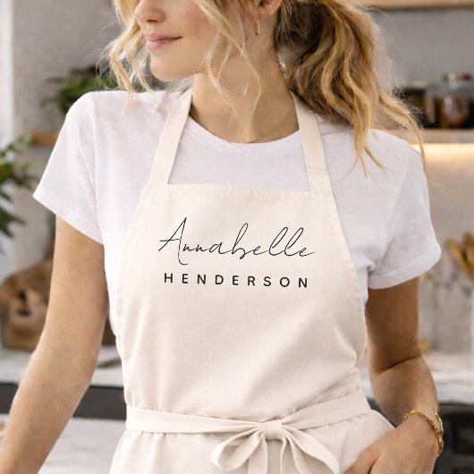 Monogram Neutraal | Modern Minimalistisch Stijlvol Schort