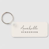 Monogram Neutraal | Modern minimalistisch stijlvol Sleutelhanger (Achterkant)