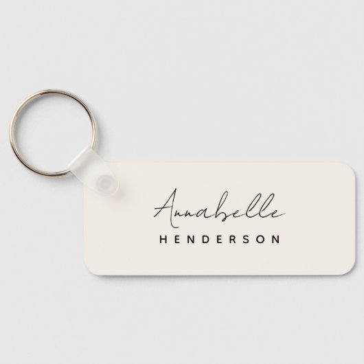 Monogram Neutraal | Modern minimalistisch stijlvol Sleutelhanger (Achterkant)