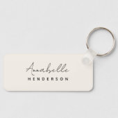 Monogram Neutraal | Modern minimalistisch stijlvol Sleutelhanger (Voorkant)