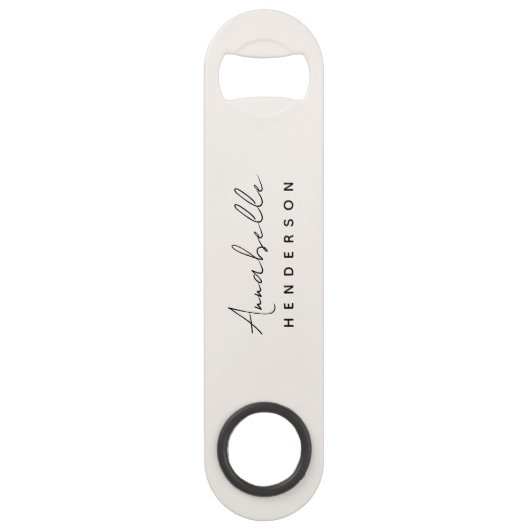 Monogram Neutraal | Modern minimalistisch stijlvol Speed Flessenopener (Achterkant)