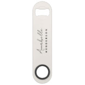 Monogram Neutraal | Modern minimalistisch stijlvol Speed Flessenopener (Voorkant)
