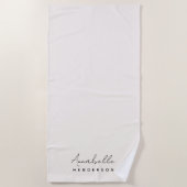 Monogram Neutraal | Modern minimalistisch stijlvol Strandlaken (Voorkant)