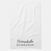 Monogram Neutraal Modern Minimalistisch Stijlvol Theedoek (Verticaal)