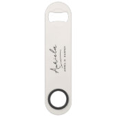 Monogram Neutraal Modern Stijlvol Minimalistisch I Speed Flessenopener (Achterkant)