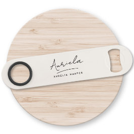 Monogram Neutraal Modern Stijlvol Minimalistisch I Speed Flessenopener