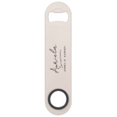 Monogram Neutraal Modern Stijlvol Minimalistisch S Speed Flessenopener (Voorkant)