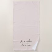 Monogram Neutraal Modern Stijlvol Minimalistisch S Strandlaken (Voorkant)