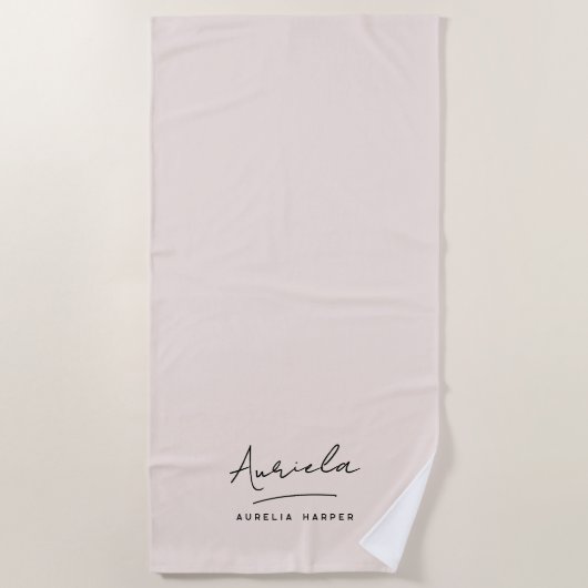 Monogram Neutraal Modern Stijlvol Minimalistisch S Strandlaken (Voorkant)