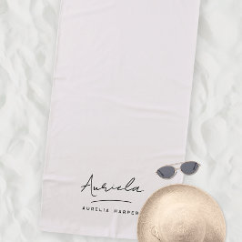 Monogram Neutraal Modern Stijlvol Minimalistisch S Strandlaken