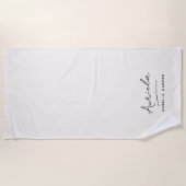 Monogram Neutraal Modern Stijlvol Minimalistisch S Strandlaken (Voorkant)