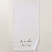 Monogram Neutraal Modern Stijlvol Minimalistisch S Strandlaken (Voorkant)