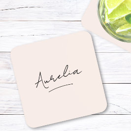 Monogram Neutraal Moderne Minimalistische Chic Han Bier Onderzetter