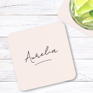 Monogram Neutraal Moderne Minimalistische Chic Han Bier Onderzetter