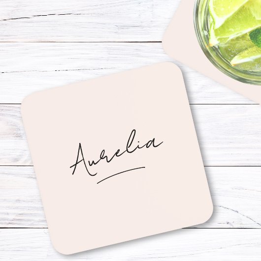 Monogram Neutraal Moderne Minimalistische Chic Han Bier Onderzetter