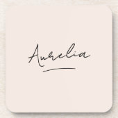 Monogram Neutraal Moderne Minimalistische Chic Han Bier Onderzetter (Voorkant)