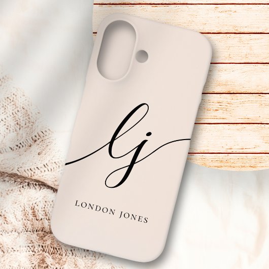 Monogram Neutraal Moderne Minimalistische Stijlvol Case-Mate iPhone Case