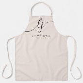 Monogram Neutraal Moderne Minimalistische Stijlvol Schort (Voorkant)