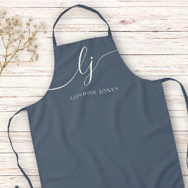 Monogram Neutraal Moderne Minimalistische Stijlvol Schort