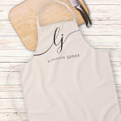 Monogram Neutraal Moderne Minimalistische Stijlvol Schort