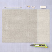 Monogram Neutrale Beige Linen Fabric met twee tong Tissuepapier (Craft)