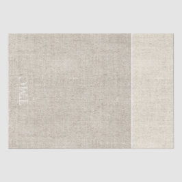 Monogram Neutrale Beige Linen Fabric met twee tong Tissuepapier