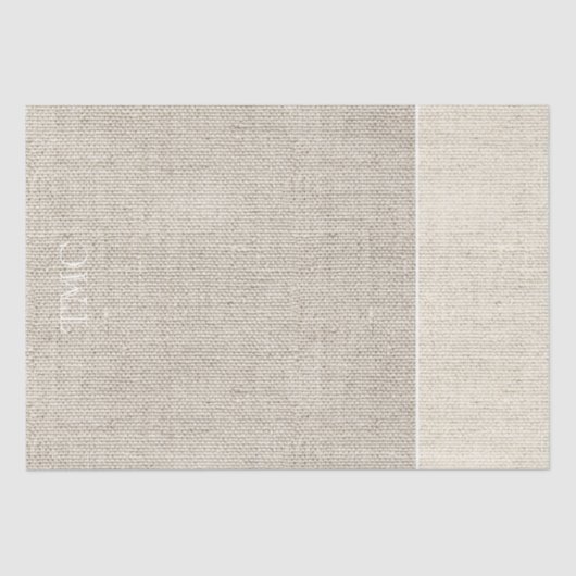 Monogram Neutrale Beige Linen Fabric met twee tong Tissuepapier (Voorkant)