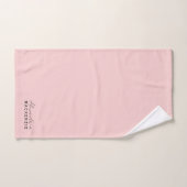 Monogram Neutrale Roze Elegant Voornaam Bad Handdoek (Handdoek)