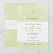 Monogram Neutrale Twin Baptisme Uitnodiging (Voorkant / Achterkant)