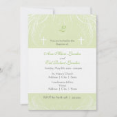 Monogram Neutrale Twin Baptisme Uitnodiging (Voorkant)