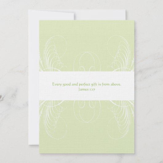 Monogram Neutrale Twin Baptisme Uitnodiging (Achterkant)