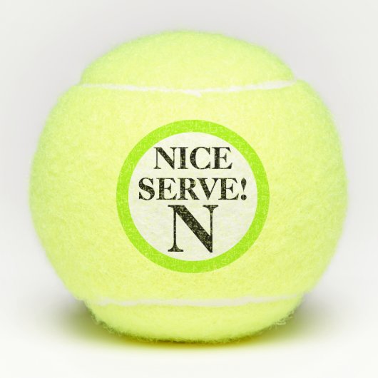 Monogram Nice Serve geometrische cirkel Tennisballen (Voorkant)