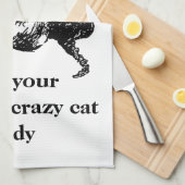 Monogram Niet je gemiddelde gekke kat Theedoek (Quarter Fold)