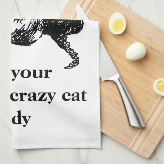 Monogram Niet je gemiddelde gekke kat Theedoek (Quarter Fold)