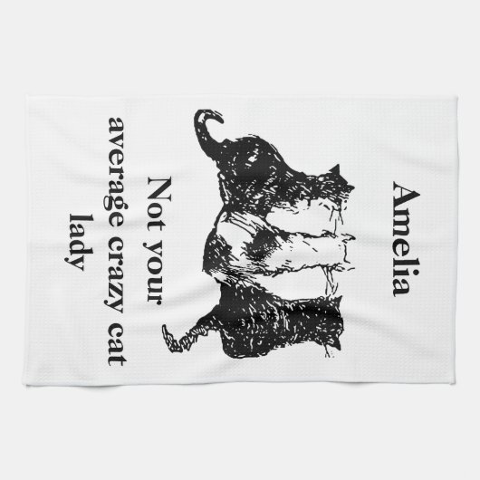 Monogram Niet je gemiddelde gekke kat Theedoek (Horizontaal)