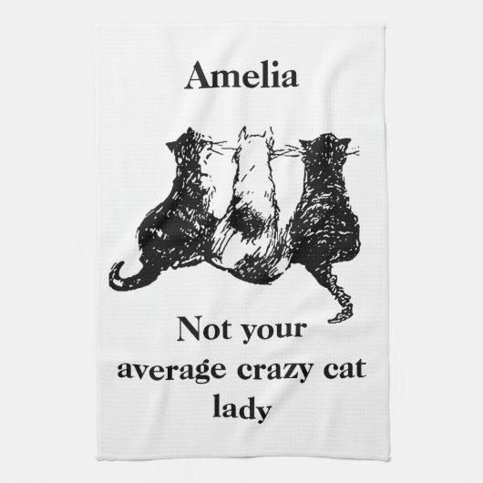 Monogram Niet je gemiddelde gekke kat Theedoek (Verticaal)